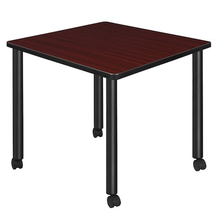 Regency Kee Mobile Tables, 30 W, 30 L, 29 H, Wood, Metal Top, Mahogany TBMC3030MHBK